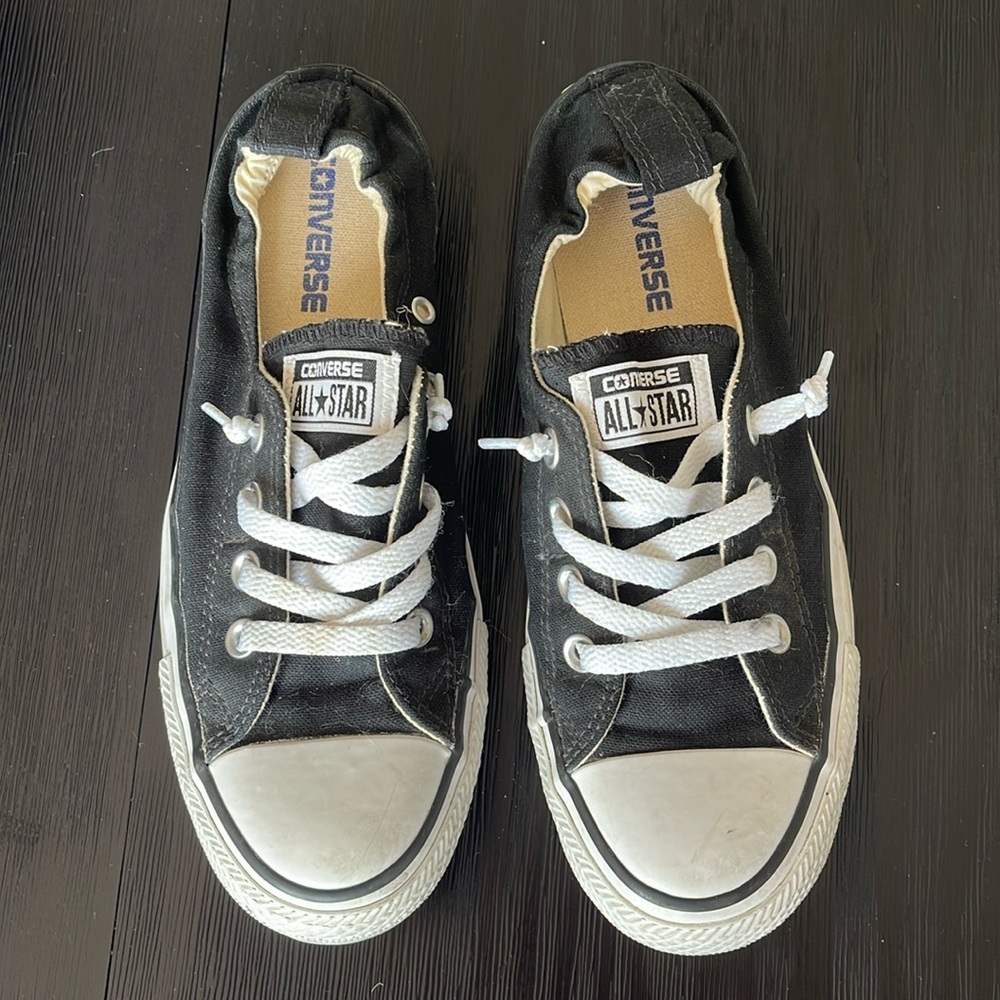Black slip on converse tennis shoes